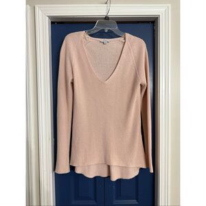 Katherine Barclay Baby Pink V Neck Sweater Size S